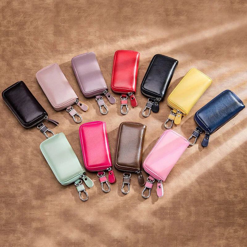 Cow Split Leather Men Women Key Holder House Keychain Bag Organizer Car Key Case Pouch Multifunctional Small Wallet Mini Purse - PST PS Tradings