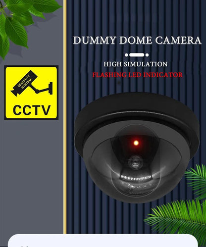 Creative Black Plastic Dome CCTV Dummy Camera Flashing Led Fake Camera Power Via AA Battery Surveillance Security System - PST PS Tradings