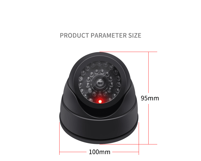 Creative Black Plastic Dome CCTV Dummy Camera Flashing Led Fake Camera Power Via AA Battery Surveillance Security System - PST PS Tradings