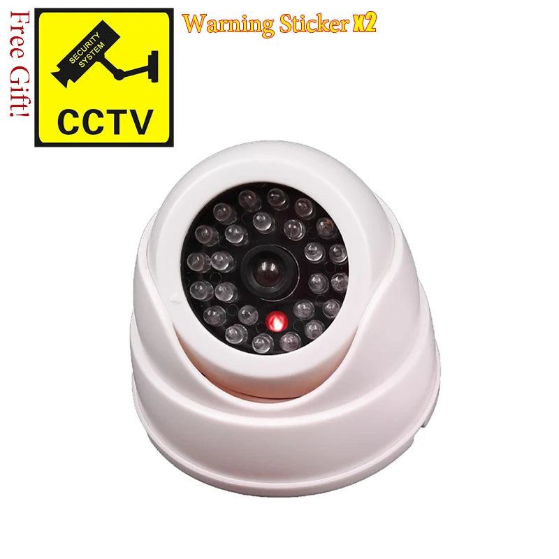 Creative Black Plastic Dome CCTV Dummy Camera Flashing Led Fake Camera Power Via AA Battery Surveillance Security System - PST PS Tradings