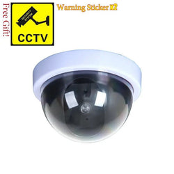 Creative Black Plastic Dome CCTV Dummy Camera Flashing Led Fake Camera Power Via AA Battery Surveillance Security System - PST PS Tradings