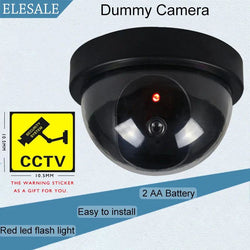 Creative Black Plastic Dome CCTV Dummy Camera Flashing Led Fake Camera Power Via AA Battery Surveillance Security System - PST PS Tradings