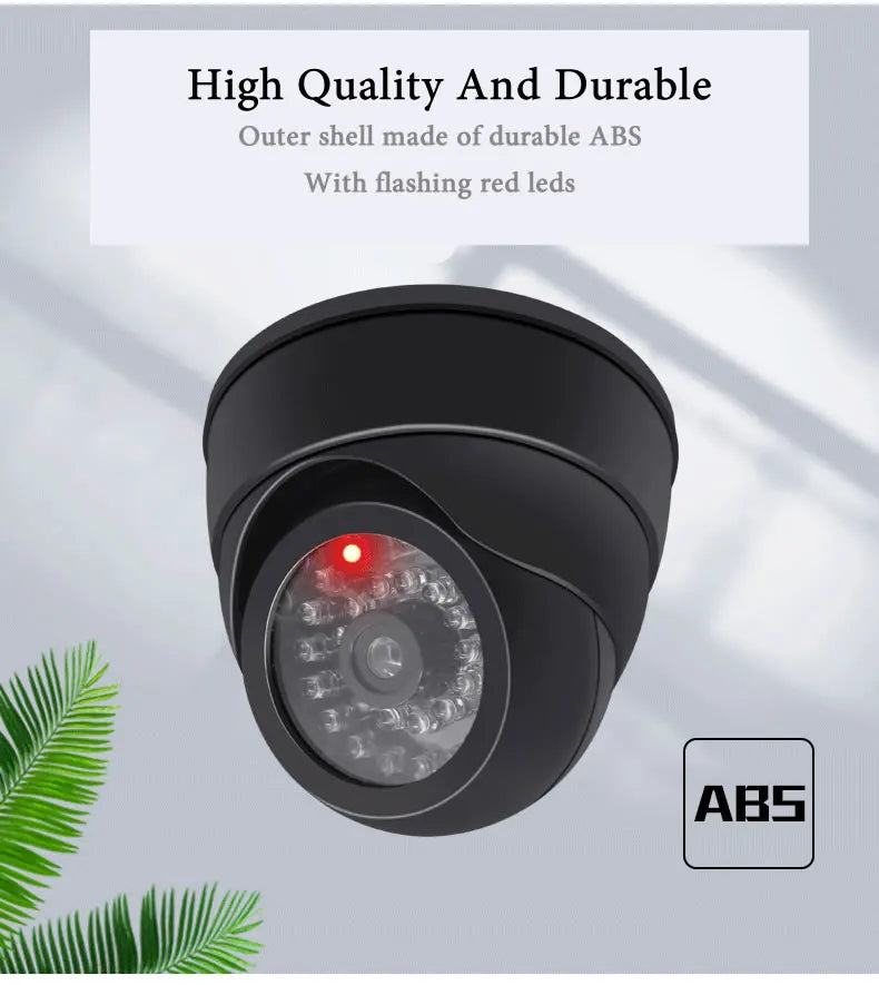 Creative Black Plastic Dome CCTV Dummy Camera Flashing Led Fake Camera Power Via AA Battery Surveillance Security System - PST PS Tradings