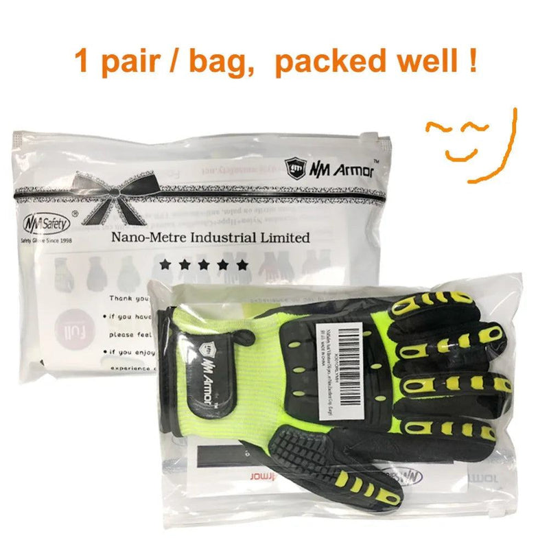 Cut Resistant Safety Work Glove Anti Vibration Anti Impact Oil-proof Protective With Nitrile Dipped Palm Glove for Working - PST PS Tradings