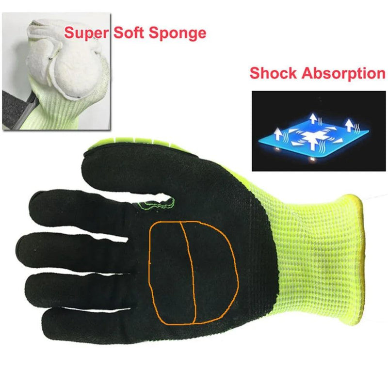 Cut Resistant Safety Work Glove Anti Vibration Anti Impact Oil-proof Protective With Nitrile Dipped Palm Glove for Working - PST PS Tradings