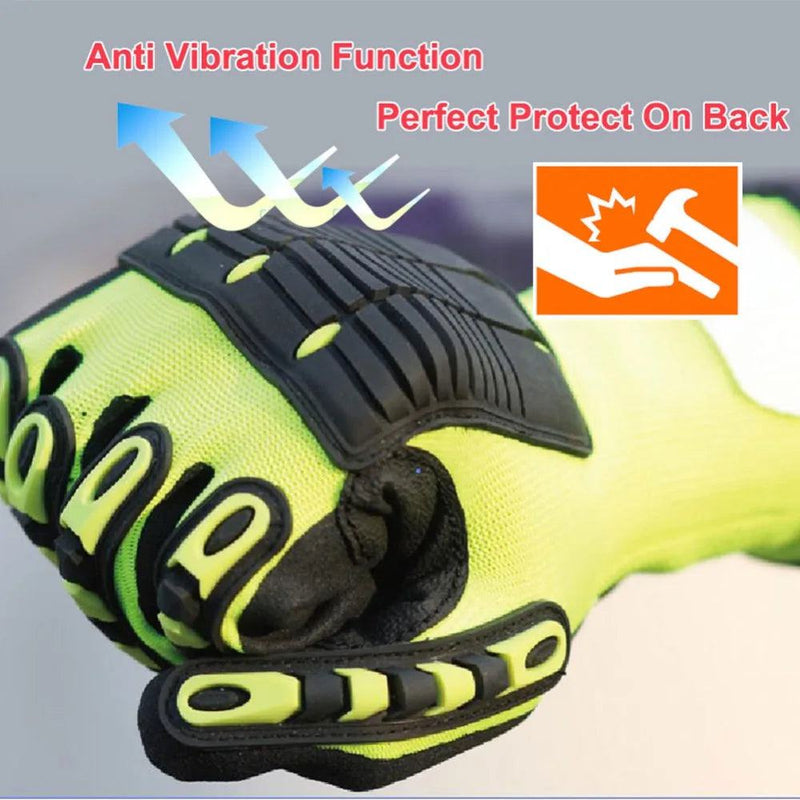 Cut Resistant Safety Work Glove Anti Vibration Anti Impact Oil-proof Protective With Nitrile Dipped Palm Glove for Working - PST PS Tradings