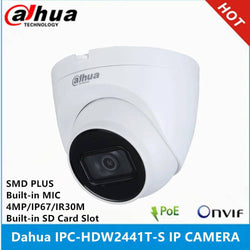 Dahua IPC-HDW2441T-S 4MP WizSense camera POE IP67 Built in MiC & SD Card Slot Starlight IR 30M SMD Plus IP Camera - Property & Safety Tradings