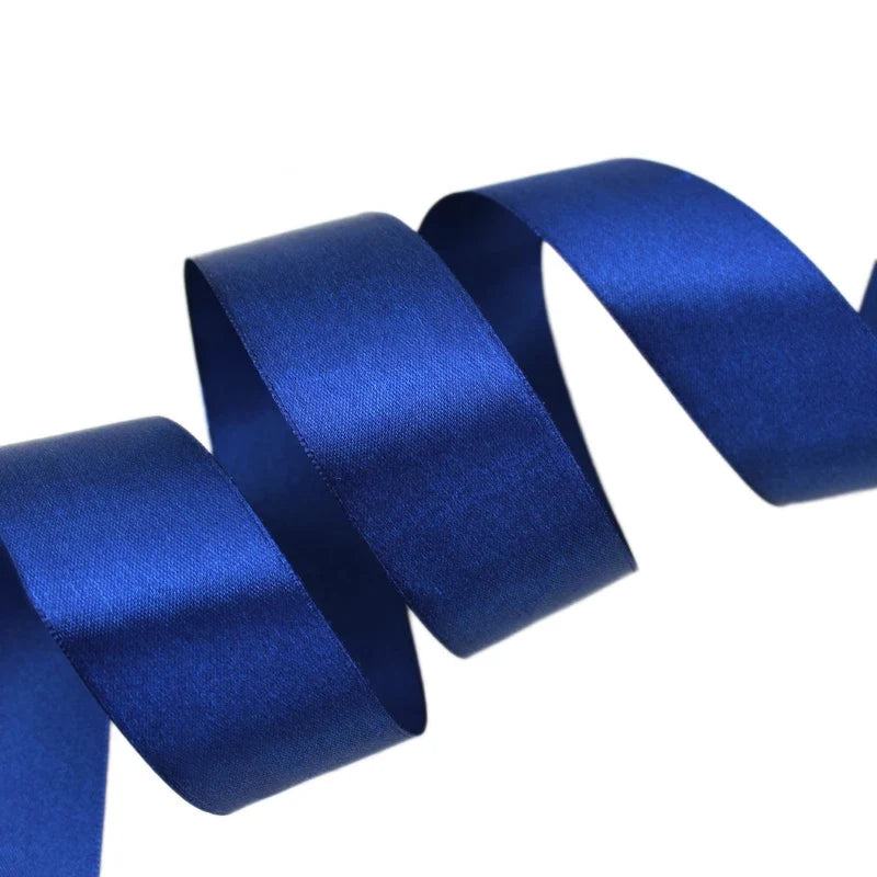 Deep Blue Satin Ribbon Wholesale Gift Wrapping Christmas ribbons - PST PS Tradings