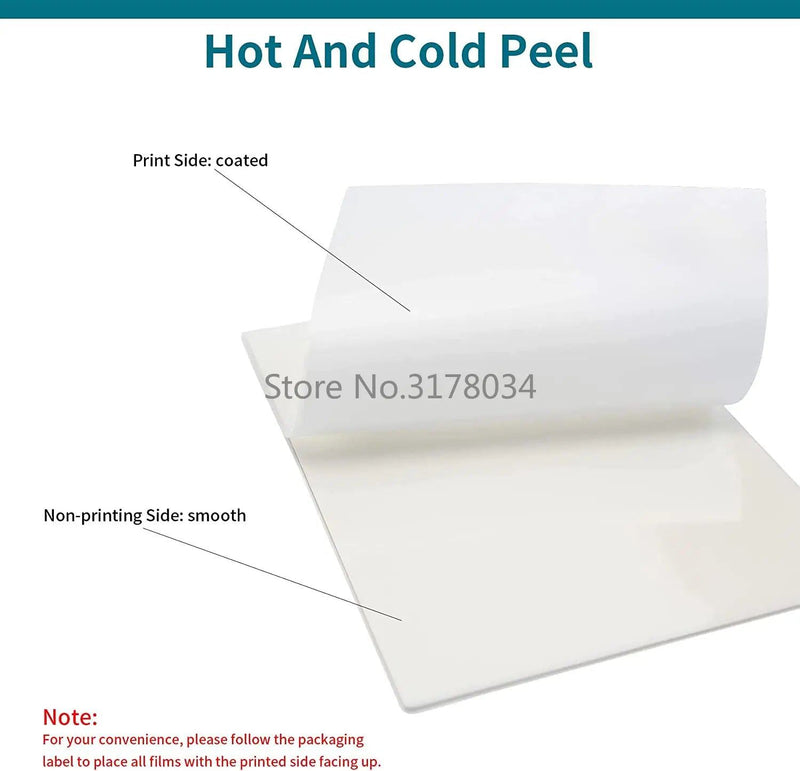 DTF Transfer Film Paper PET Heat Transfer Paper A4 Double-Sided Glossy Clear Pretreat Film for DTF Epson Inkjet Printer - PST PS Tradings