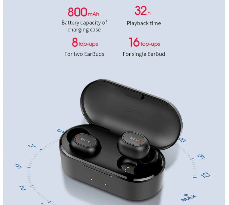 Dual Microphone Bluetooth Earphones with Charging Box