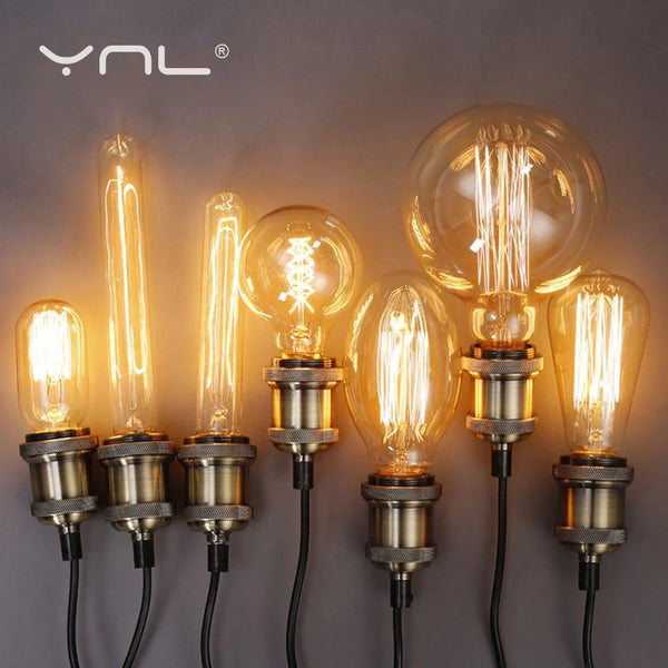 Edison Bulb E27 220V 40W ST64 A19 T45 G80 G95 G125 Incandescent Filament Bulb Lighting Retro Edison Light Bulb