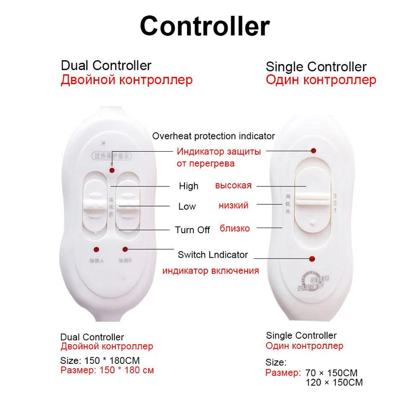 Electric Heating Blanket Automatic Thermostat Warmer Bed Mattress EU Plug 220V Electric Heated Carpets Mat Pad - PST PS Tradings