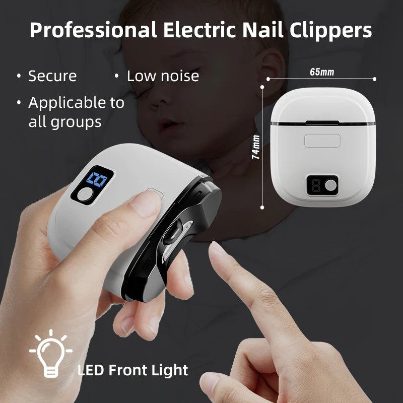 Electric Nail Clipper 3Speed Levels Automatic Nail Clipper Nail Clip Storage and LCD Light USB for Adults Seniors Babies Kids - PST PS Tradings