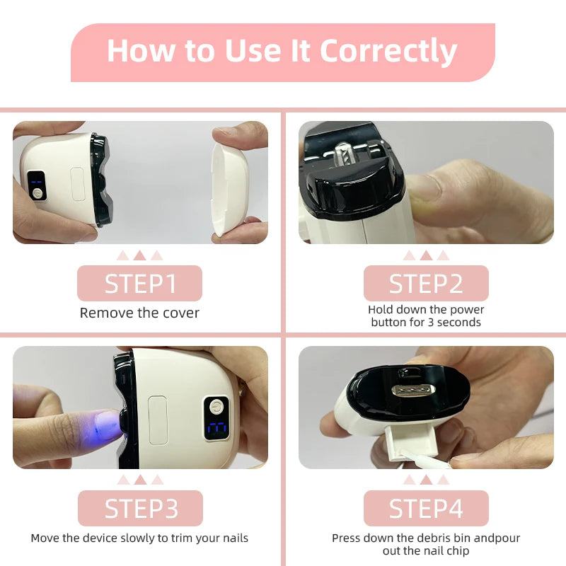 Electric Nail Clipper 3Speed Levels Automatic Nail Clipper Nail Clip Storage and LCD Light USB for Adults Seniors Babies Kids - PST PS Tradings