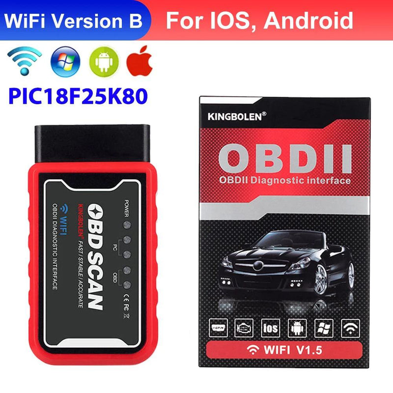 ELM327 V1.5 Car Code Reader BT WiFi ELM 327 PIC18F25K80 Chip OBDII Diagnostic Tool For iPhone/Android PK ICAR2 OBDSCAN Scanner - PST PS Tradings