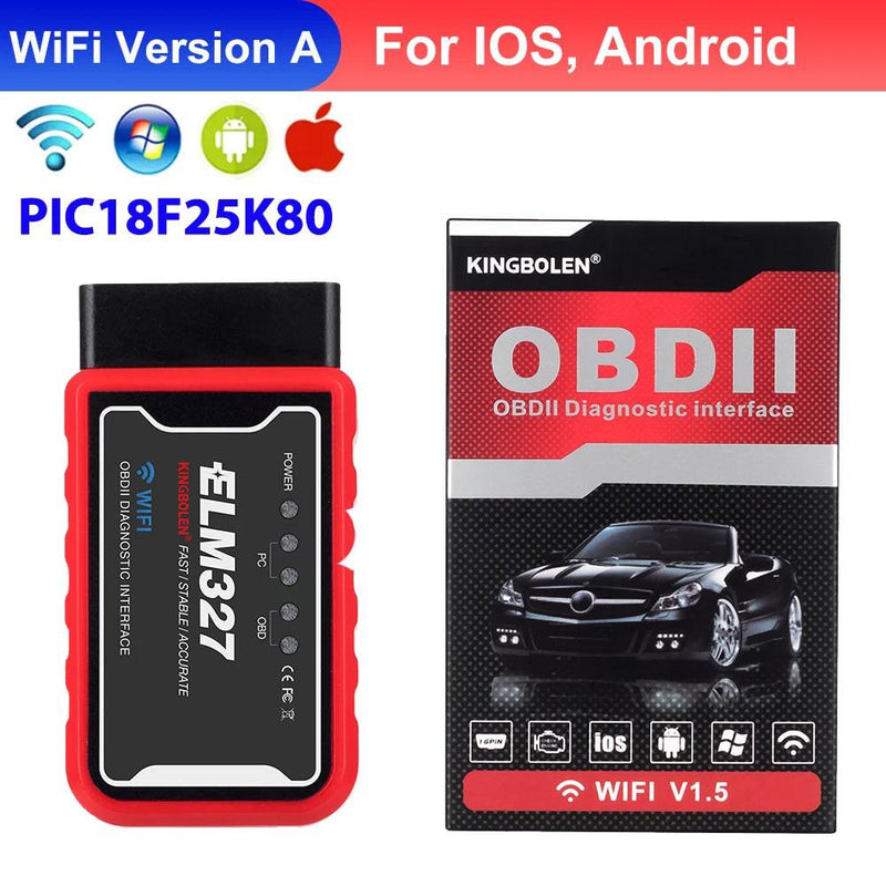 ELM327 V1.5 Car Code Reader BT WiFi ELM 327 PIC18F25K80 Chip OBDII Diagnostic Tool For iPhone/Android PK ICAR2 OBDSCAN Scanner - PST PS Tradings