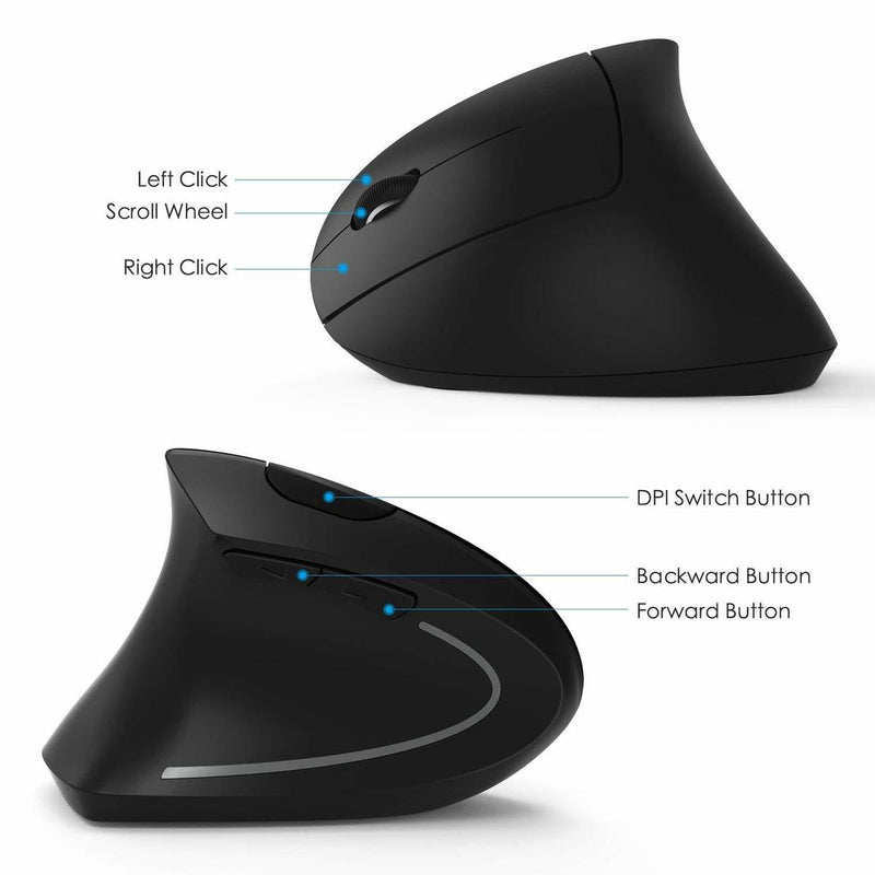 Ergonomic Left Hand Right Hand Wireless Vertical Mouse