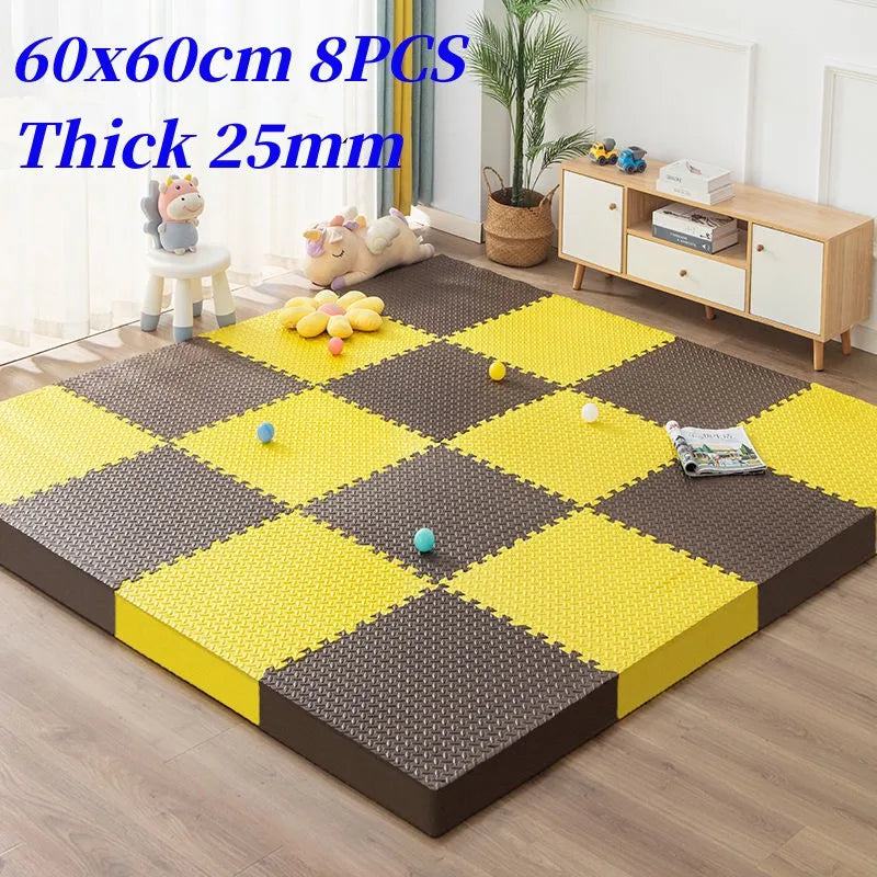 Foot Mat 60x60cm Floor Noise Mat 8PCS Thick 2.5cm Tatame Baby Play Mat Activities Mat for Baby Folding Carpet Game Puzzle Mat - PST PS Tradings