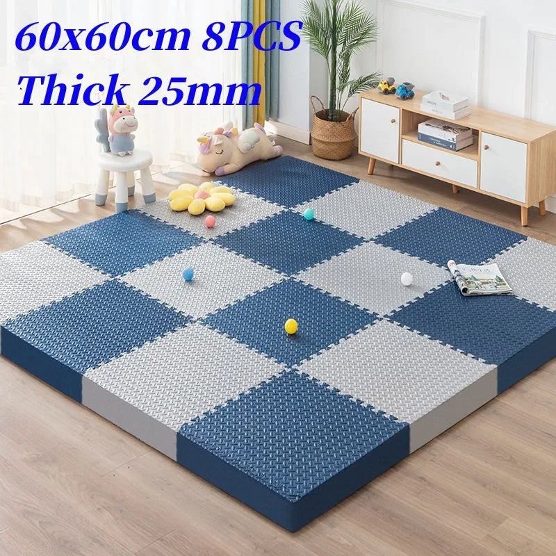 Foot Mat 60x60cm Floor Noise Mat 8PCS Thick 2.5cm Tatame Baby Play Mat Activities Mat for Baby Folding Carpet Game Puzzle Mat - PST PS Tradings