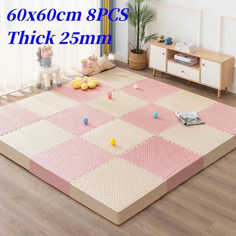 Foot Mat 60x60cm Floor Noise Mat 8PCS Thick 2.5cm Tatame Baby Play Mat Activities Mat for Baby Folding Carpet Game Puzzle Mat - PST PS Tradings