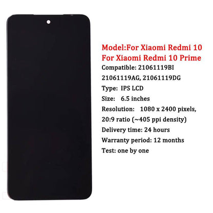 For Xiaomi Redmi 10 LCD Display Touch Panel Screen Digitizer Assembly Pantalla For Redmi 10 2022 21061119AG LCD Frame - Property & Safety Tradings