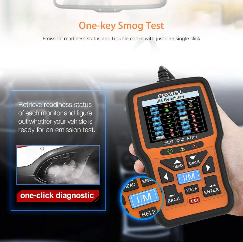 FOXWELL NT301 OBD2 Scanner Check Engine Code Reader Professional ODB2 OBD2 Automotive Scanner Car Diagnostic Tools PK ELM327 - PST PS Tradings