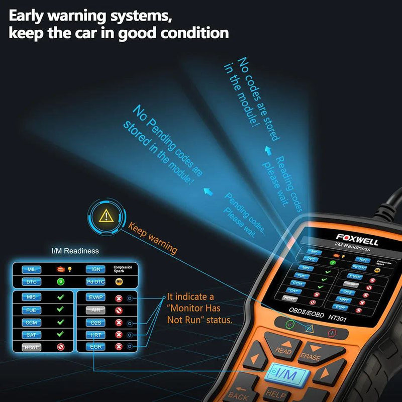 FOXWELL NT301 OBD2 Scanner Check Engine Code Reader Professional ODB2 OBD2 Automotive Scanner Car Diagnostic Tools PK ELM327 - PST PS Tradings