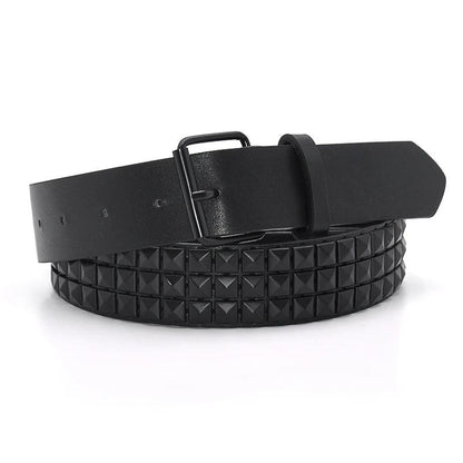 GAOKE Pyramid Rivet Waist Men&Women's Studded LeatherBelt Punk Rock hardware With Pin Buckle Drop Shipping Waistbrand Black jean - PST PS Tradings