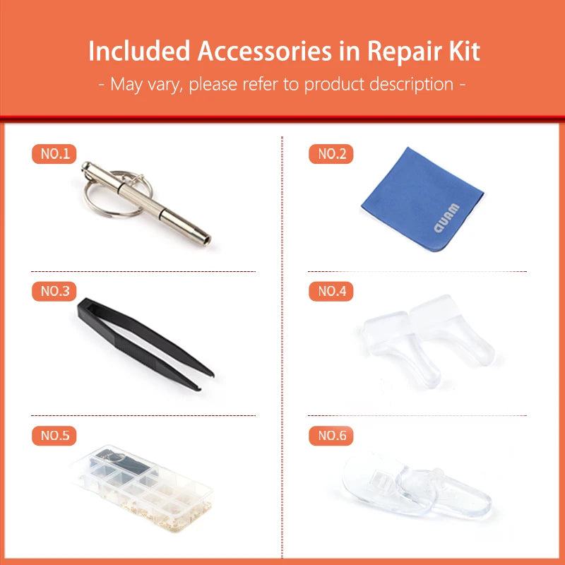 Glasses Screwdriver Screws Sets Eyeglasses Sunglasses Repair Tool  Kit   Nuts Nose Pad Optical Repair Tool Parts Assorted Kit