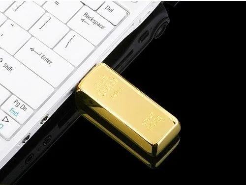 golden usb flash drive Metal pen drive 4GB 8GB 16GB 32GB 64GB Gold Bar USB2.0 Flash memory pendrive Bullion Stick disk gift - PST PS Tradings