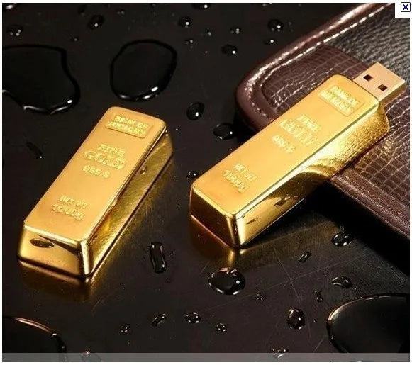 golden usb flash drive Metal pen drive 4GB 8GB 16GB 32GB 64GB Gold Bar USB2.0 Flash memory pendrive Bullion Stick disk gift - PST PS Tradings