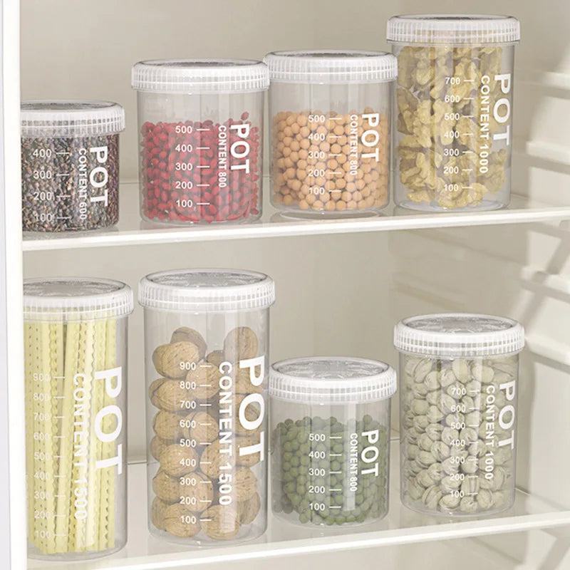 Grain Storage Box Coffee Beans Pasta Storage Tank Moisture-Proof Cereal Dispenser Transparent Snacks Jar Kitchen Food Seal Box - PST PS Tradings