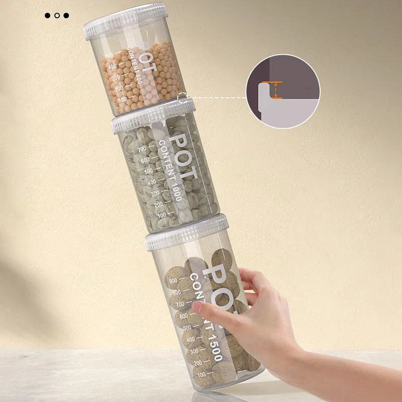 Grain Storage Box Coffee Beans Pasta Storage Tank Moisture-Proof Cereal Dispenser Transparent Snacks Jar Kitchen Food Seal Box - PST PS Tradings