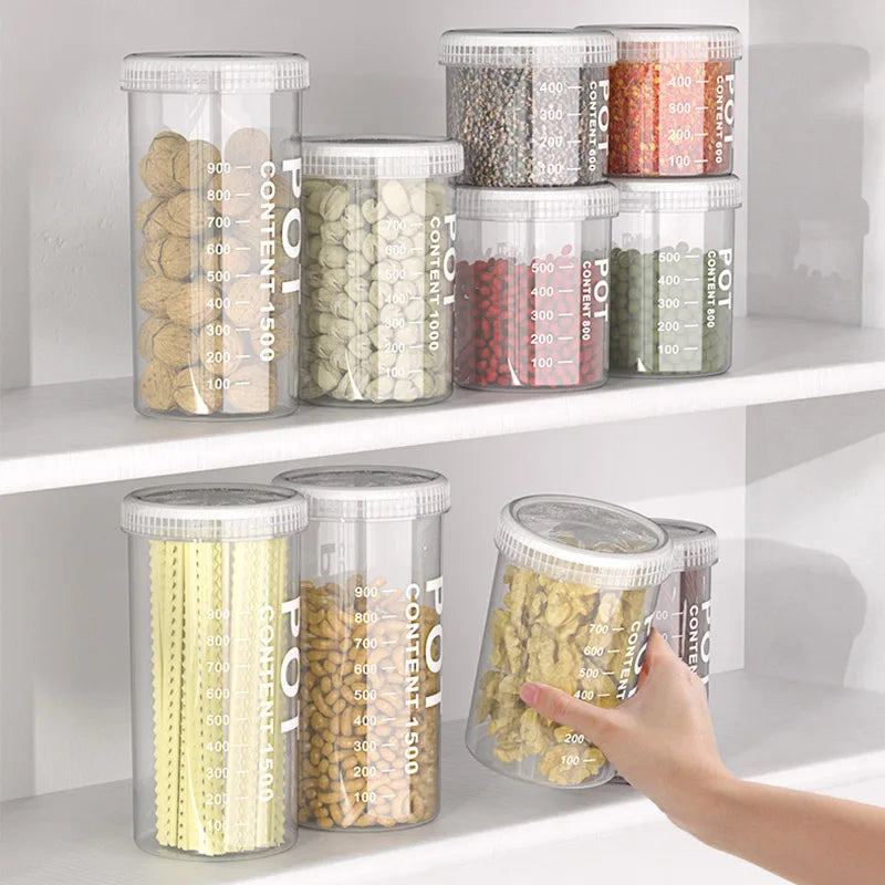 Grain Storage Box Coffee Beans Pasta Storage Tank Moisture-Proof Cereal Dispenser Transparent Snacks Jar Kitchen Food Seal Box - PST PS Tradings