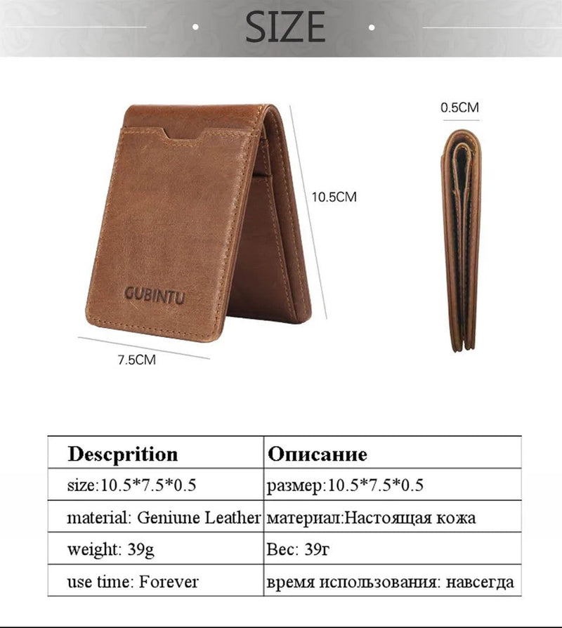 Gubintu Thin Genuine Leather Men Wallets Card Holder Multifunctional Slim Brand Men Purse Business High Quality Men Wallets - PST PS Tradings