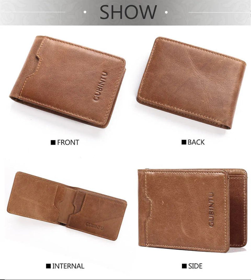 Gubintu Thin Genuine Leather Men Wallets Card Holder Multifunctional Slim Brand Men Purse Business High Quality Men Wallets - PST PS Tradings