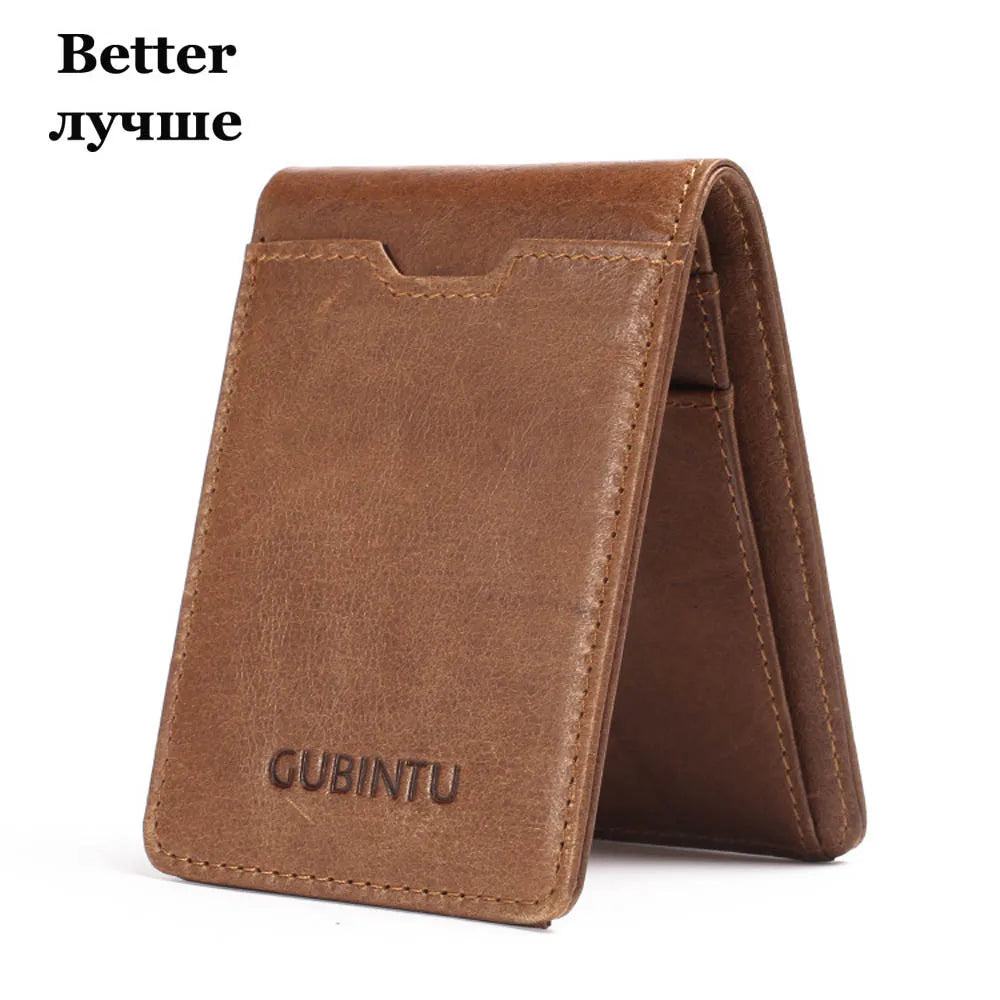 Gubintu Thin Genuine Leather Men Wallets Card Holder Multifunctional Slim Brand Men Purse Business High Quality Men Wallets - PST PS Tradings