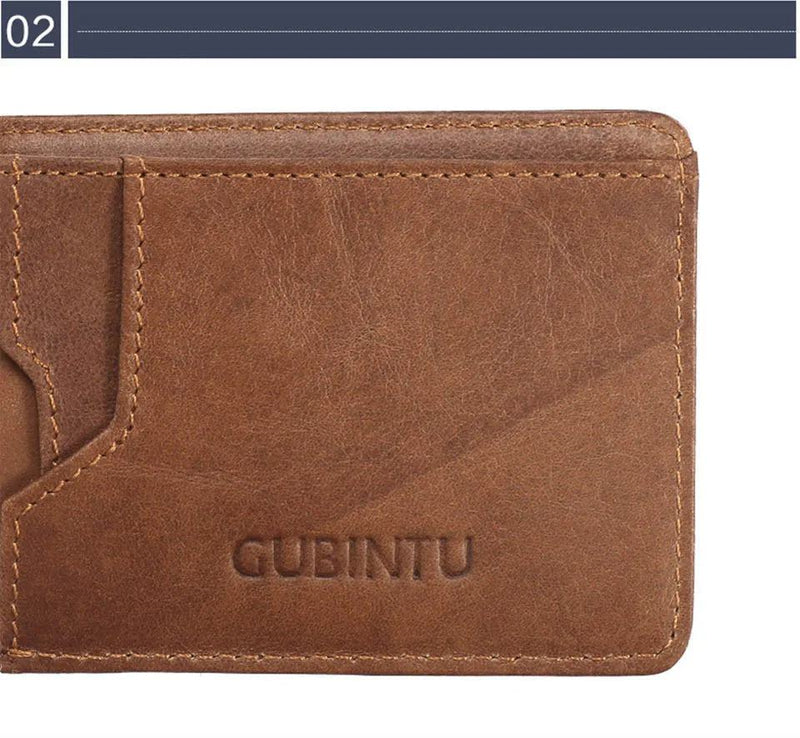 Gubintu Thin Genuine Leather Men Wallets Card Holder Multifunctional Slim Brand Men Purse Business High Quality Men Wallets - PST PS Tradings