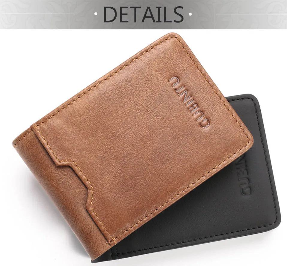 Gubintu Thin Genuine Leather Men Wallets Card Holder Multifunctional Slim Brand Men Purse Business High Quality Men Wallets - PST PS Tradings