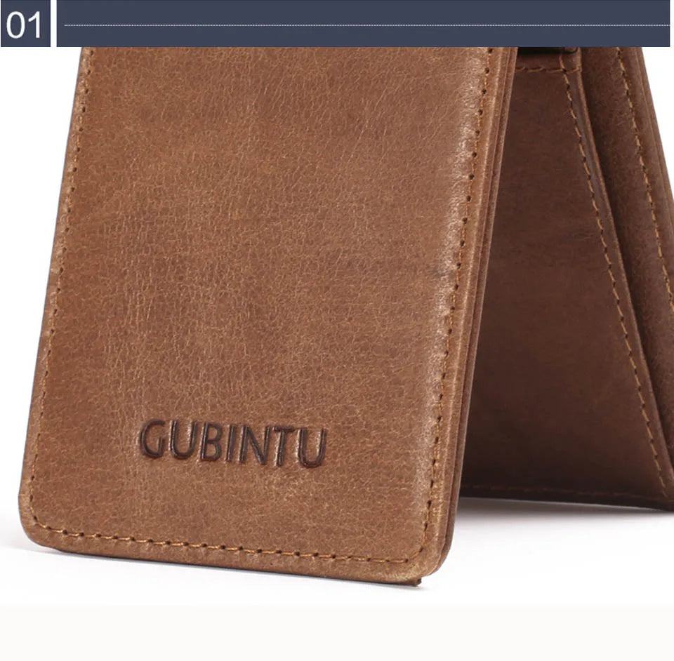 Gubintu Thin Genuine Leather Men Wallets Card Holder Multifunctional Slim Brand Men Purse Business High Quality Men Wallets - PST PS Tradings