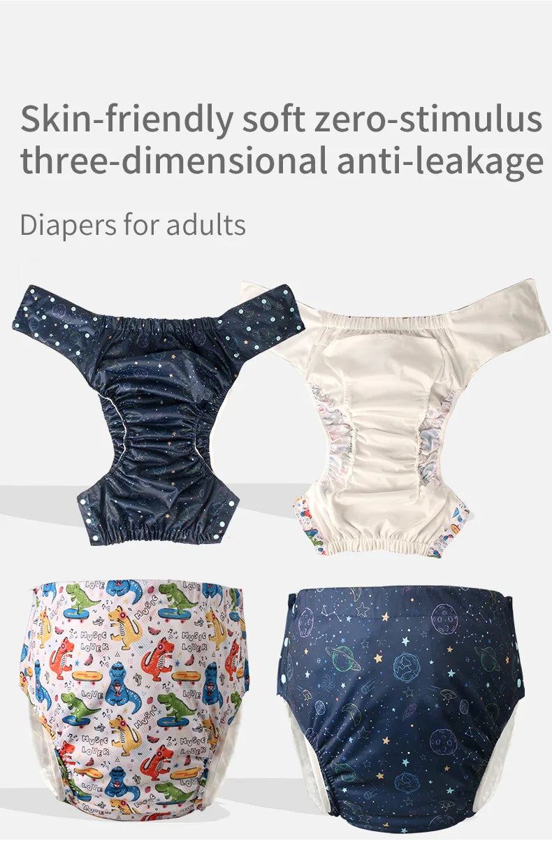 Ice Silk Adult Cloth Disaper Waterproof Old Man's Diaper Pants Reusable Diapers Trouser Pocket Anti-leak Breathable Nappy Pads - PST PS Tradings