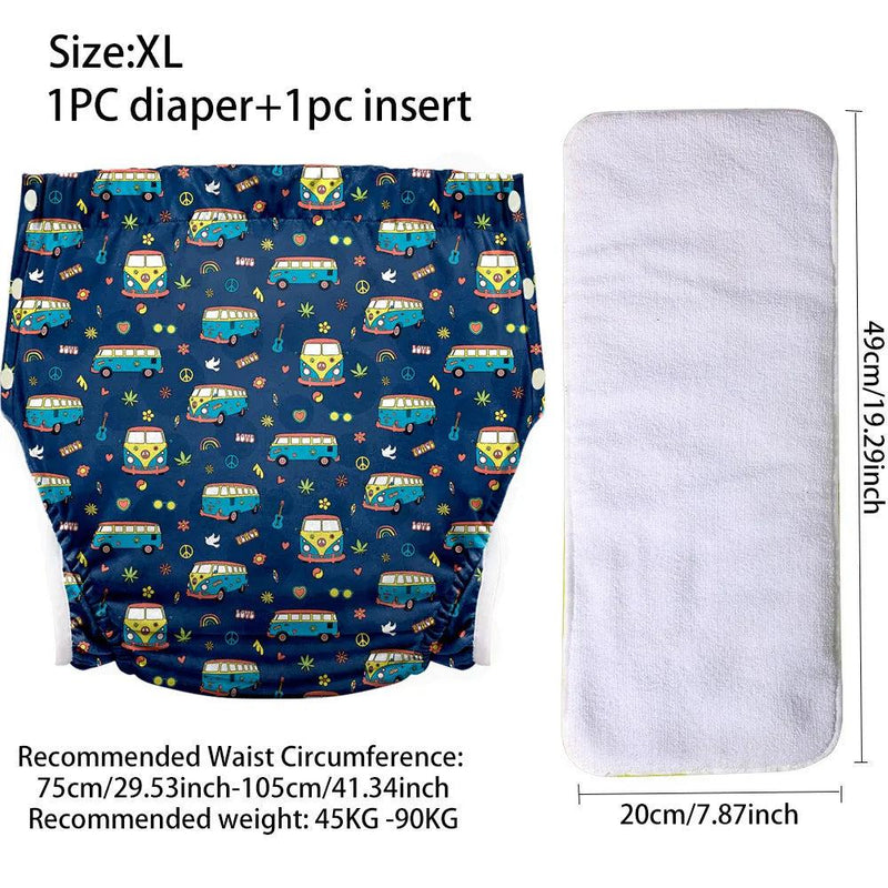 Ice Silk Adult Cloth Disaper Waterproof Old Man's Diaper Pants Reusable Diapers Trouser Pocket Anti-leak Breathable Nappy Pads - PST PS Tradings