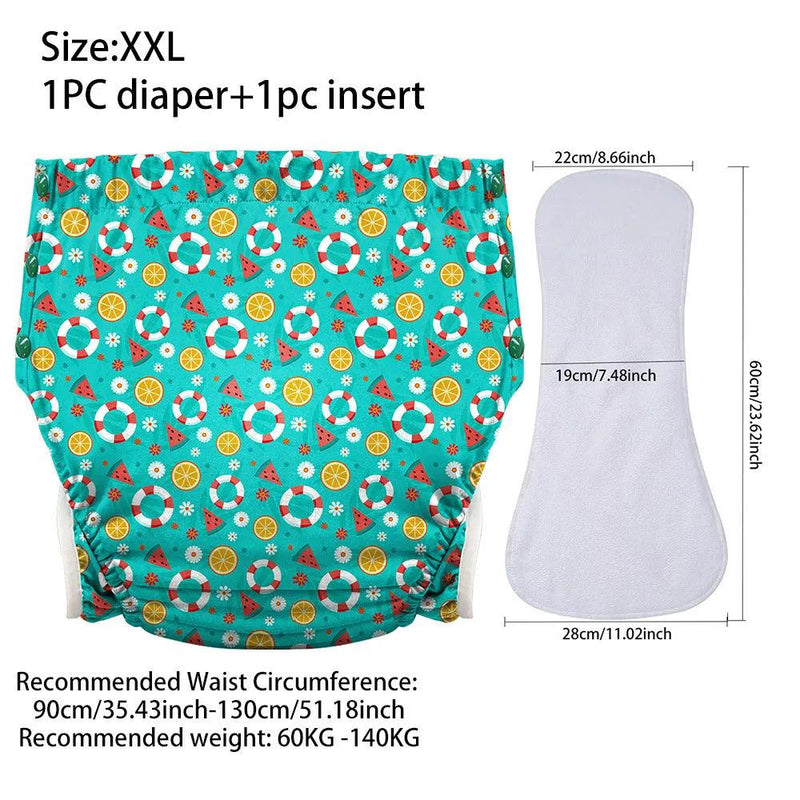 Ice Silk Adult Cloth Disaper Waterproof Old Man's Diaper Pants Reusable Diapers Trouser Pocket Anti-leak Breathable Nappy Pads - PST PS Tradings