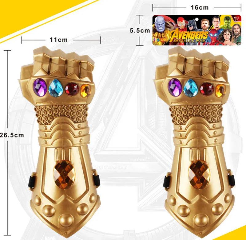 Infinity Gauntlet Cosplay Marvel Avengers 4 Thanos Mask Glove Action Figure Plastic Model Toy Brinquedo Halloween Gift