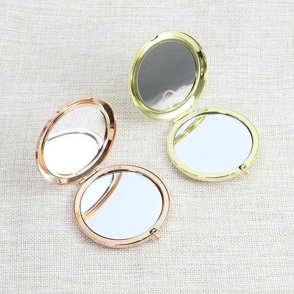 Ins Portable Simple Stainless Steel Double-sided Make Up Mirror Handheld Pocket Folding Vanity Mirror Beauty Makeup Accessories - PST PS Tradings