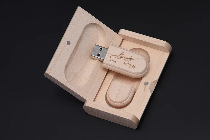 JASTER 1PCS free custom logo laser engraving wooden+Box pendrive 4GB 8GB 16GB 32GB 64GB USB Flash Drive photography gift - PST PS Tradings