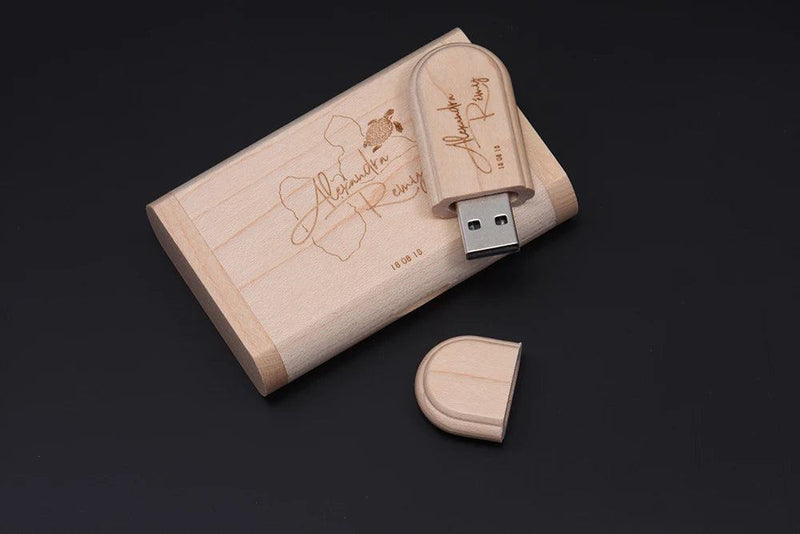 JASTER 1PCS free custom logo laser engraving wooden+Box pendrive 4GB 8GB 16GB 32GB 64GB USB Flash Drive photography gift - PST PS Tradings