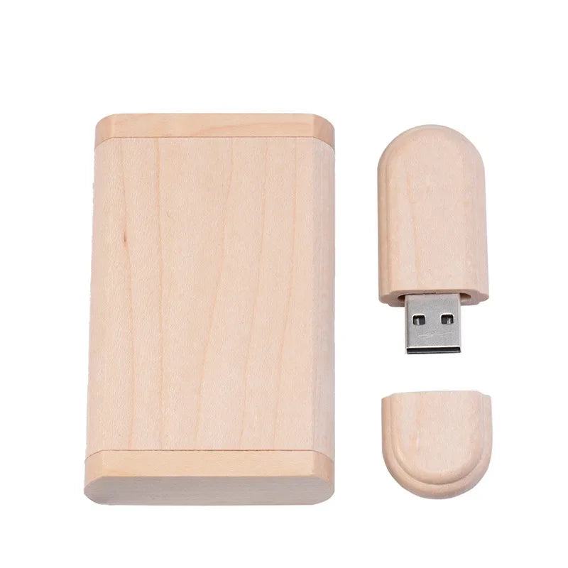 JASTER 1PCS free custom logo laser engraving wooden+Box pendrive 4GB 8GB 16GB 32GB 64GB USB Flash Drive photography gift - PST PS Tradings