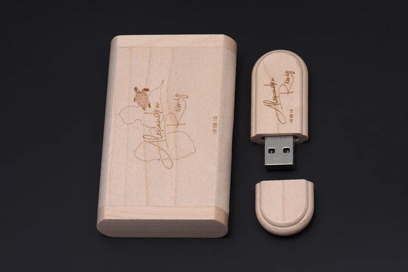 JASTER 1PCS free custom logo laser engraving wooden+Box pendrive 4GB 8GB 16GB 32GB 64GB USB Flash Drive photography gift - PST PS Tradings