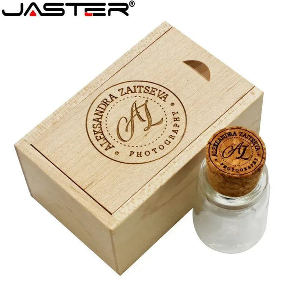 JASTER Glass Drift Bottle With Cork USB Flash Drive (Transparent) Pendrive 4GB 8GB 16GB 32GB 64GB 128GB Fashion Current Gift - PST PS Tradings